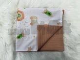 Плед без наполнения Ведмедик Машины 80×80 см, косичка пике Коричневый