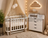 Комплект меблів Babymax Престиж New Ліжечко і Комод-90 Білий/капучино