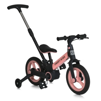 Велосипед беговел PROFI KIDS 12д. MB 1021-3 Черно-розовый - Фото 3