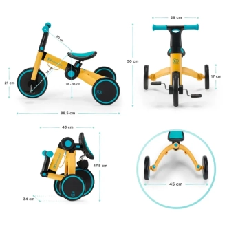 Велосипед трехколесный 3 в 1 Kinderkraft 4TRIKE Primrose Yellow/Желто-голубой - Фото 10