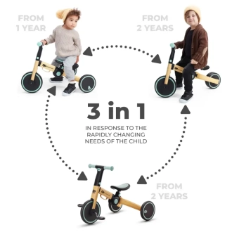 Велосипед трехколесный 3 в 1 Kinderkraft 4TRIKE Sunflower Blue/Желто-бирюзовый - Фото 6