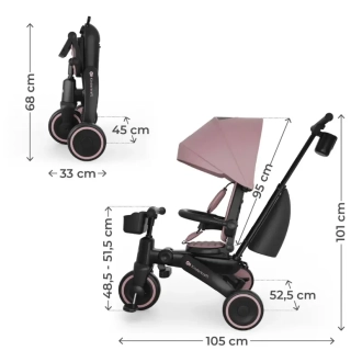 Велосипед трехколесный Kinderkraft Jazz 3 Pink/Розовый - Фото 2