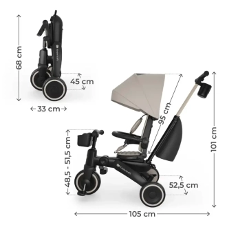 Велосипед трехколесный Kinderkraft Jazz 3 Beige/Бежевый - Фото 8