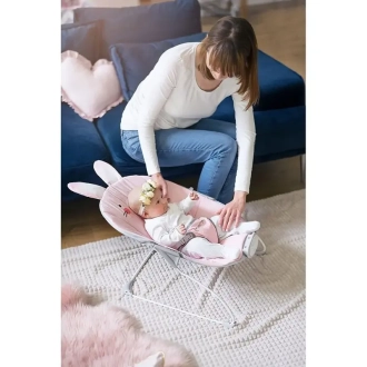 Кресло шезлонг MoMi GLOSSY Bunny Розовый - Фото 1