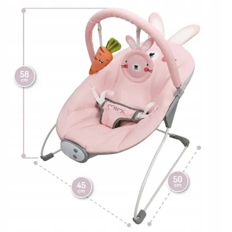 Кресло шезлонг MoMi GLOSSY Bunny Розовый - Фото 4