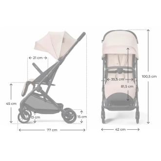 Коляска прогулочная Kinderkraft Indy 3 Misty Beige/Бежевый - Фото 1