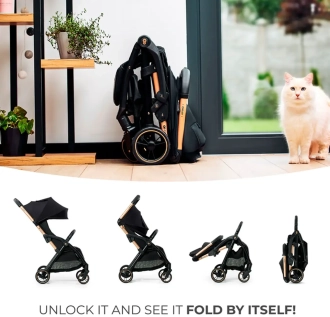 Коляска прогулочная Kinderkraft Apino Raven Black/Черный - Фото 10