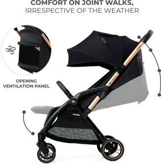 Коляска прогулочная Kinderkraft Apino Raven Black/Черный - Фото 9