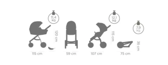 Коляска 2 в 1 TUTIS Viva 5+ Periscape Серый - Фото 1
