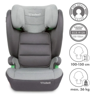 Автокрісло 100–150 см Kidwell Weston I-Size ISOFIX Dark grey/Темно-сірий - Фото 1