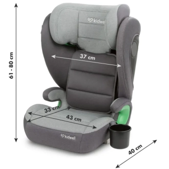 Автокрісло 100–150 см Kidwell Weston I-Size ISOFIX Dark grey/Темно-сірий - Фото 2