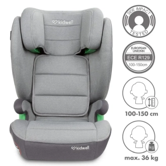 Автокрісло 100–150 см Kidwell Weston I-Size ISOFIX Light grey/Світло-сірий - Фото 2