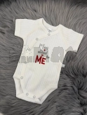 Боди Mario Kids Mom+Dad=ME с коротким рукавом 56р, рубчик Молочный