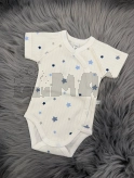 Боди Mario Kids Звездочки с коротким рукавом 62р, рубчик Молочный