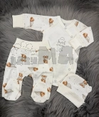 Комплект Mario Kids Спляче ведмежа з шапочкою, боді, повзунками 56р, рубчик Молочиний