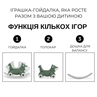 Гойдалка каталка Hauck 1st Rocker 3 в 1 Fox Green/Зелений - Фото 3
