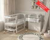Комплект мебели Babymax Кроватка Миа и комод КМ-2 П-80 Белый