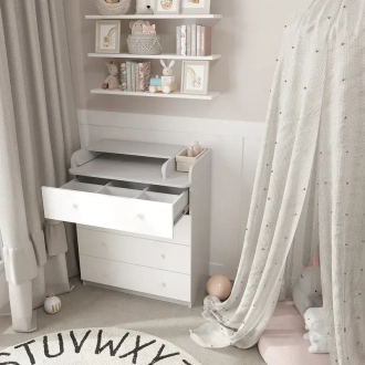 Комплект мебели Babymax Кроватка Миа и комод КМ-2 П-80 Бело-серый - Фото 4