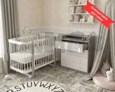 Комплект мебели Babymax Кроватка Миа и комод КМ-2 П-80 Бело-серый