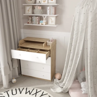 Комплект мебели Babymax Кроватка Миа и комод КМ-2 П-80 Бело-буковый - Фото 7