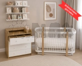 Комплект мебели Babymax Кроватка Миа и комод КМ-2 П-80 Бело-буковый