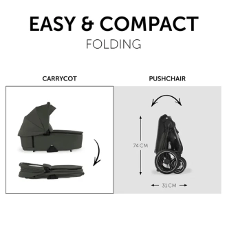 Коляска 2 в 1 Hauck Walk N Care Air Dark Olive/Темно-оливковый - Фото 7
