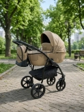 Коляска 2 в 1 Victoria Gold Optima, экокожа Темно-бежевый