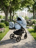 Коляска 2 в 1 Victoria Gold Optima, екошкіра Сірий