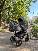 Коляска 2 в 1 Victoria Gold Optima, екошкіра Графітовий