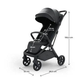Коляска прогулочная Kinderkraft Nubi 3 Midnight Black/Черный - Фото 4