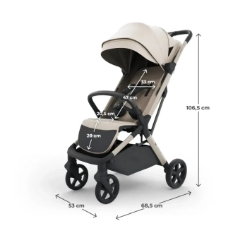 Коляска прогулочная Kinderkraft Nubi 3 Sand Beige/Бежевый - Фото 1