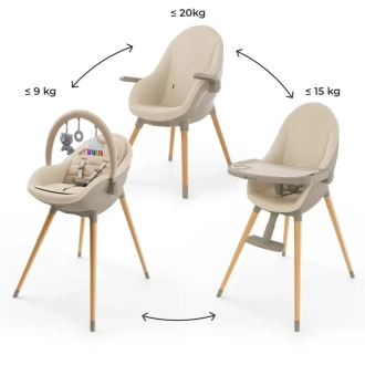 Стульчик для кормления 2 в 1 Kinderkraft Fini Up Beige/Бежевый - Фото 4