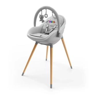 Стульчик для кормления 2 в 1 Kinderkraft Fini Up Grey/Серый - Фото 1