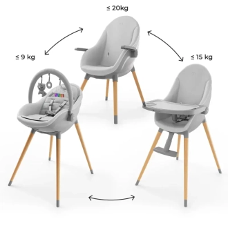 Стульчик для кормления 2 в 1 Kinderkraft Fini Up Grey/Серый - Фото 3