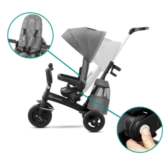 Велосипед триколісний Kinderkraft Easytwist Platinum Grey/Сірий - Фото 2