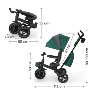 Велосипед триколісний Kinderkraft Spinstep 2 Plus Green/Зелений - Фото 8