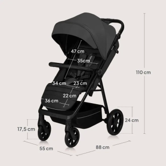 Коляска прогулянкова Lionelo Mira Grey Graphite/Графітовий - Фото 1
