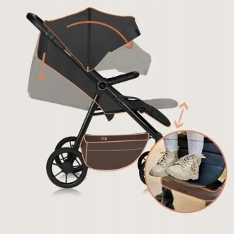 Коляска прогулянкова Lionelo Mira Grey Graphite/Графітовий - Фото 3