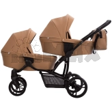 Коляска для двойни 2 в 1 Verdi For 2 2025 23, экокожа Карамель