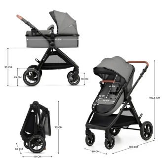 Коляска 3 в 1 Kinderkraft Esme Pro Gray/Серый - Фото 2