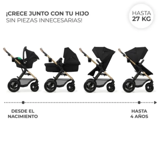 Коляска 3 в 1 Kinderkraft Moov 2 Air Pure Black/Черный - Фото 1