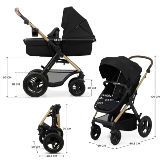 Коляска 3 в 1 Kinderkraft Moov 2 Air Pure Black/Черный - Фото 7