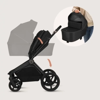 Коляска 3 в 1 Lionelo Freya Black Onyx/Черный - Фото 2