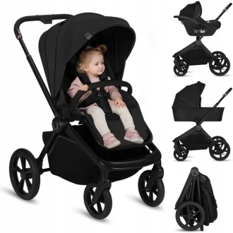 Коляска 3 в 1 Lionelo Freya Black Onyx/Черный - Фото 4