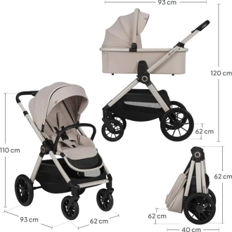 Коляска 3 в 1 Lionelo Layla Beige Sand/Бежевый - Фото 6