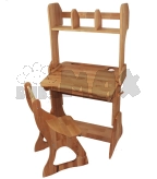 Парта детская Mobler со стулом, с надстройкой, растущая, 70×54 см Натуральный