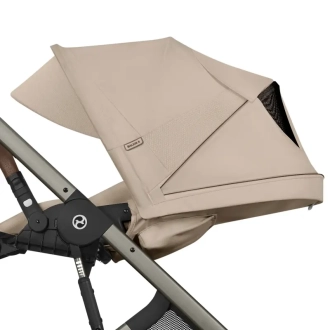Коляска прогулочная с бампером Cybex Balios S Lux TPE Almond Beige/Бежевый - Фото 2