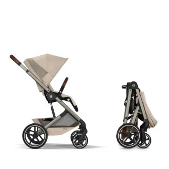 Коляска прогулочная с бампером Cybex Balios S Lux TPE Almond Beige/Бежевый - Фото 5
