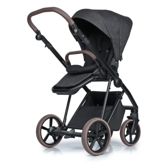 Коляска 2 в 1 Roan Ivi Pixel Dark Vintage Collection Графитовый - Фото 1