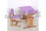 Парта детская Arinwood Совушка со стулом, регулируемые 70×50 см VIOLET/Фиолетовый